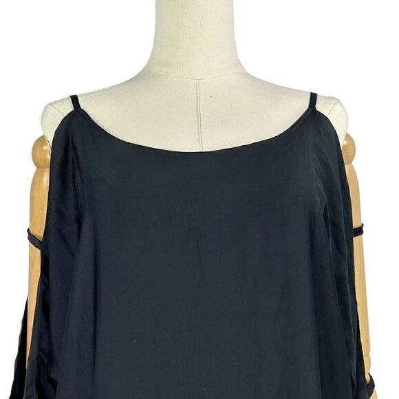 HATCH Maternity Contemporary  Minimalist Cut Out Dolman Sleeve Black Shift Dress - Picture 6 of 9